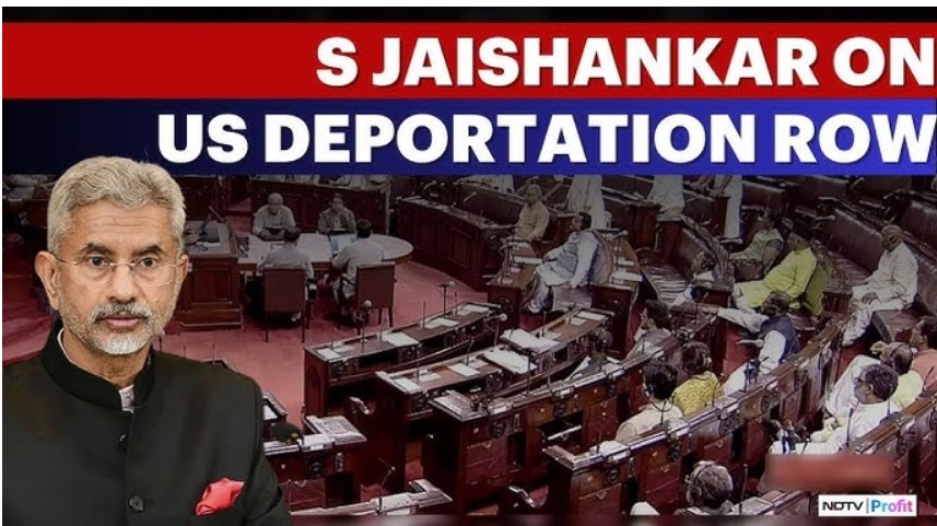 Jaishankar speaks on deportations by US in Rajya Sabha.