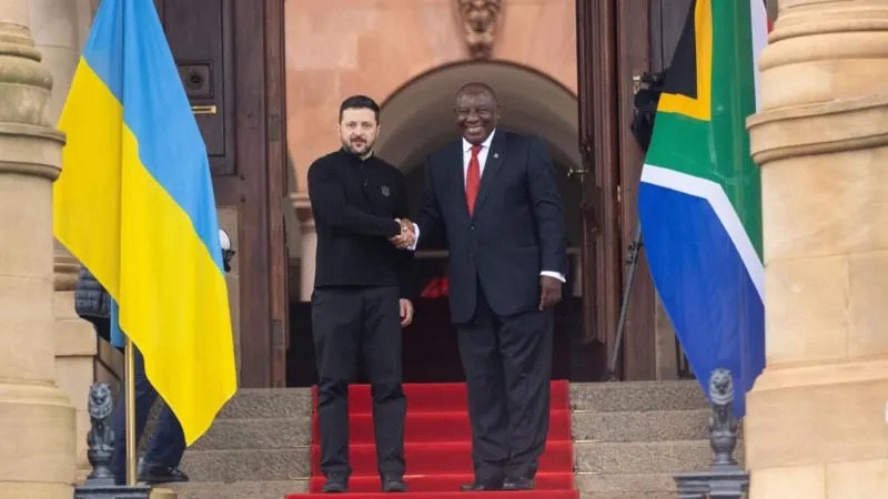 Zelensky cuts short South Africa visit after Russian attack on Kyiv
