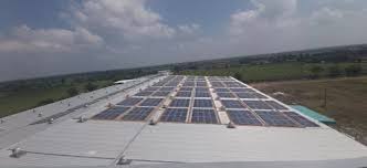 Aerial view of the world’s largest solar rooftop installation in Surat, Gujarat