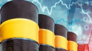 Oil rigs and Middle East map with conflict zones highlighted amid rising Israel-Iran tensions