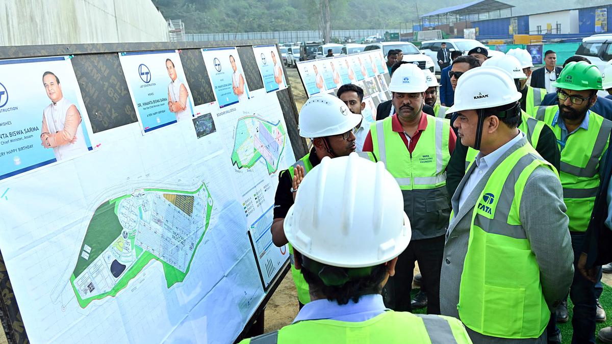 Special Economic Zone industrial area with export containers and factories in India