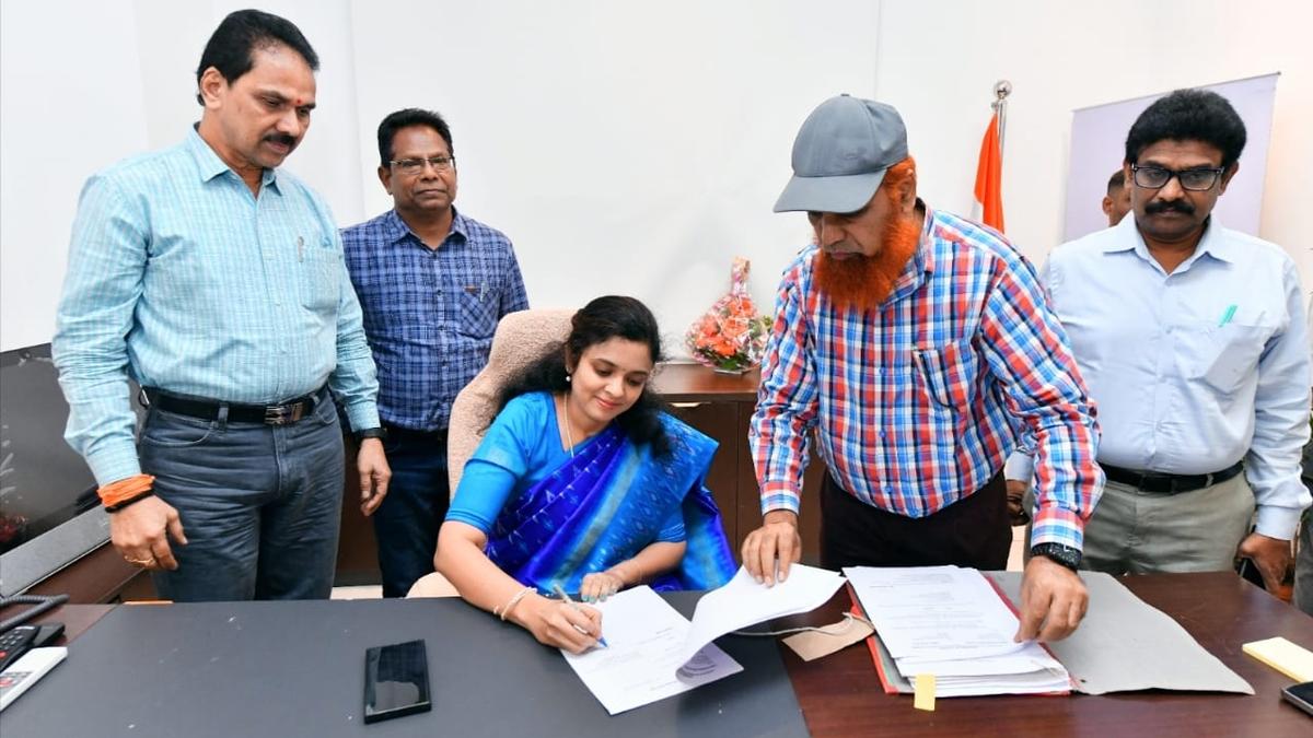 IAS officer Priyanka Ch during the official oath-taking ceremony as Telangana I&PR Special Commissioner