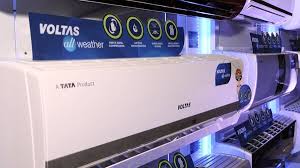 Voltas stock chart showing sharp decline in 2025 amid weak Q4 results