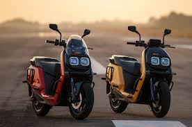 River Indie electric scooter parked on a city street in India