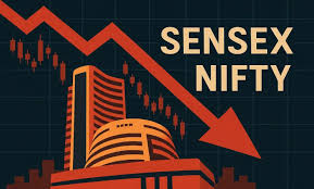 Stock market ticker falling amid geopolitical conflict backdrop