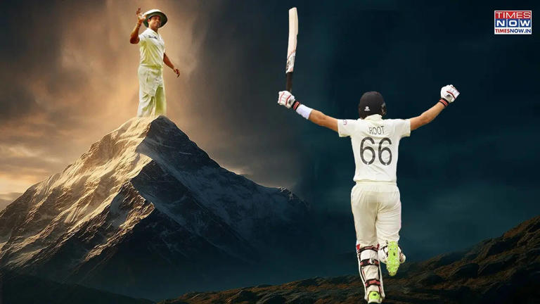 "Joe Root batting in a Test match as he approaches Sachin Tendulkar's all-time record"