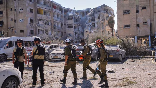 Aftermath of Iranian missile strike on Israeli hospital