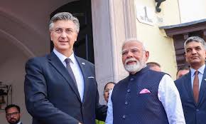 PM Modi and PM Plenkovic shake hands to strengthen India-Croatia strategic ties