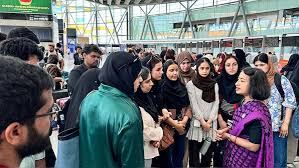 Indian students arrive at Delhi airport after evacuation from Iran via Armenia