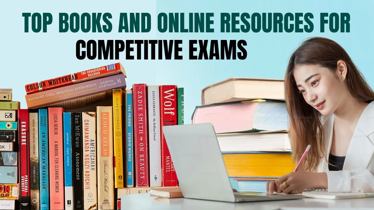 Student preparing for a competitive exam using free online resources on a laptop