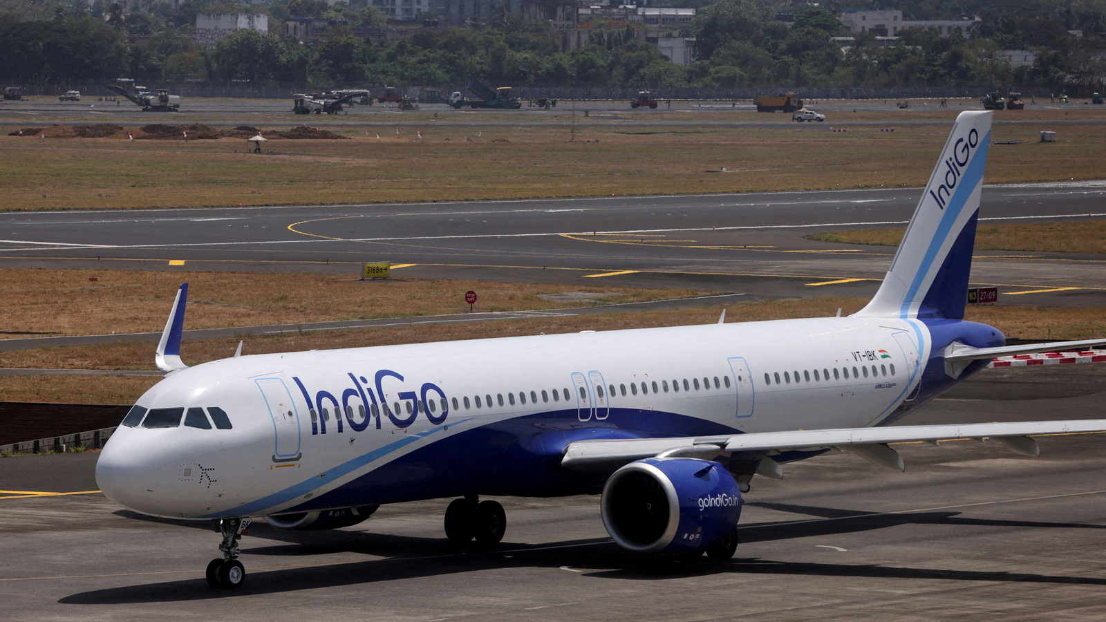 IndiGo aircraft preparing for emergency landing at airport