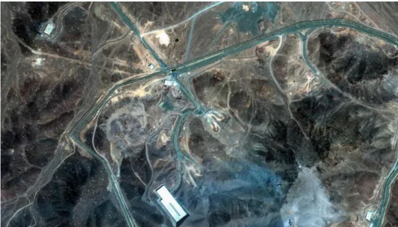 Satellite image showing suspected Iranian nuclear facility following reported US airstrikes
