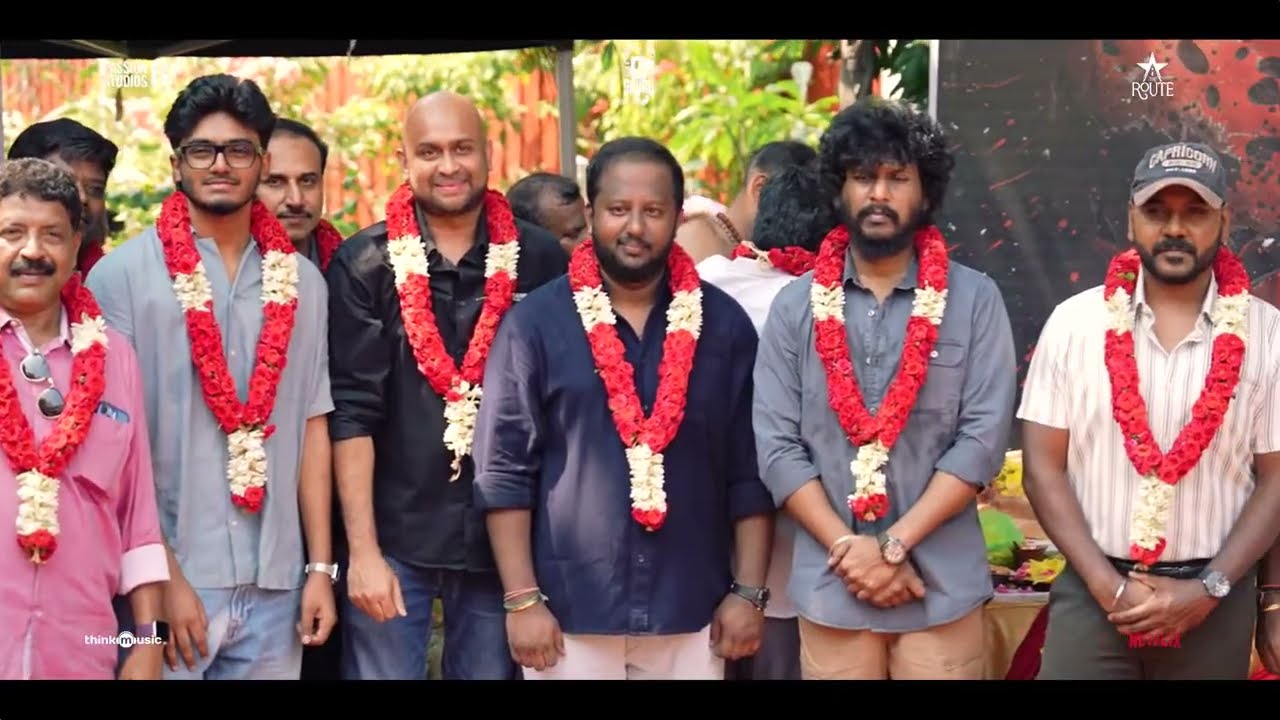 Raghava Lawrence and Bakkiyaraj Kannan during the 'Benz' film shoot commencement ceremony.
