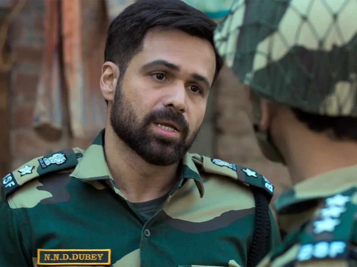 Emraan Hashmi in Ground Zero movie still, portraying an Indian Army officer