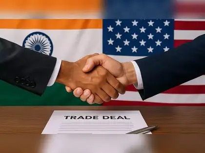 Indian and US flags during trade talks