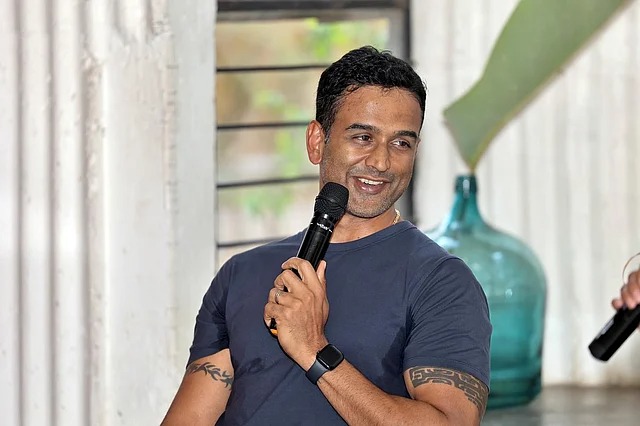 Nithin Kamath speaking at a sustainability panel