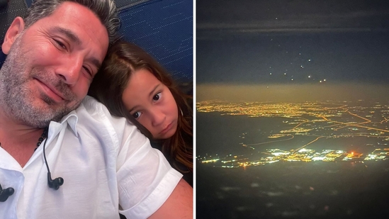 Photo showing Iranian missiles mid-air captured from an airplane window by Dubai TV host