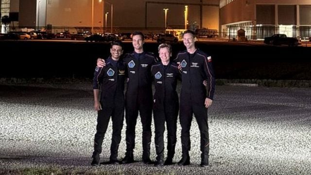 Axiom 4 spacecraft and Shubhanshu Shukla conducting diabetes and cancer research aboard the ISS