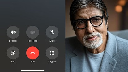 Amitabh Bachchan in a recording studio voicing a cyber fraud awareness caller tune.