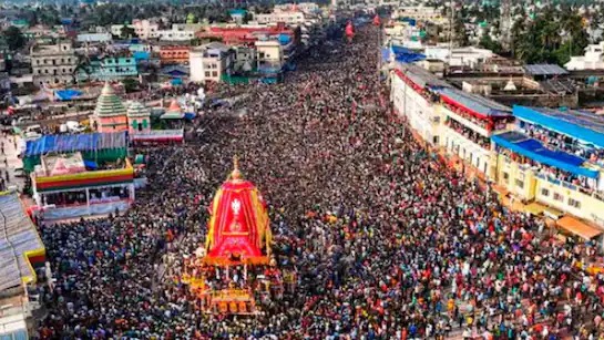 Odisha Police crowd control during Rath Yatra