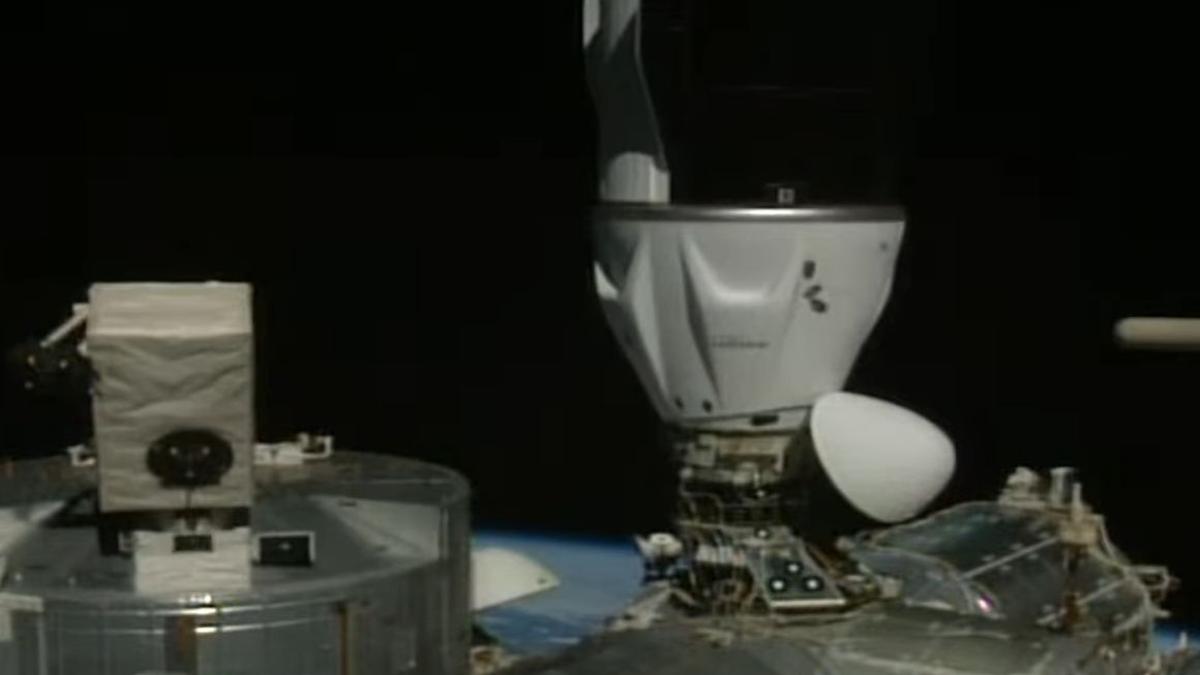 SpaceX’s Dragon spacecraft docking with the International Space Station during the Axiom-4 mission