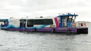 Patna Water Metro ferry cruising on Ganges River with passengers