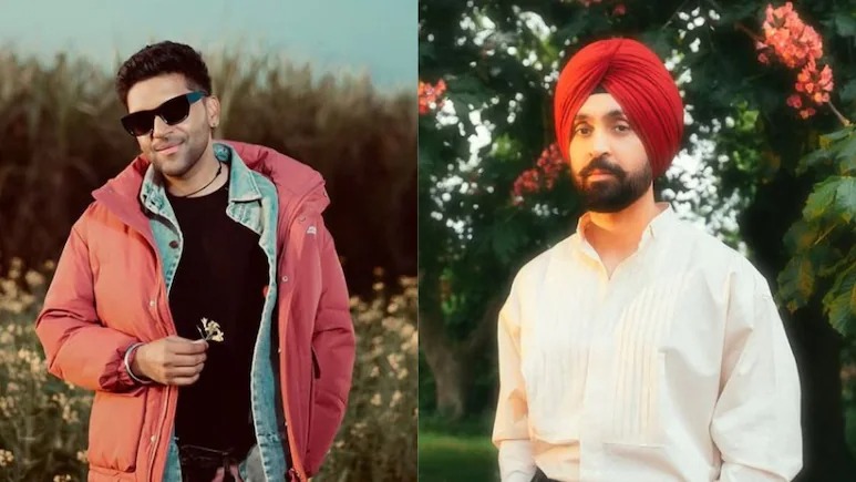 Guru Randhawa and Diljit Dosanjh in split frame amid Sardaar Ji 3 film controversy.