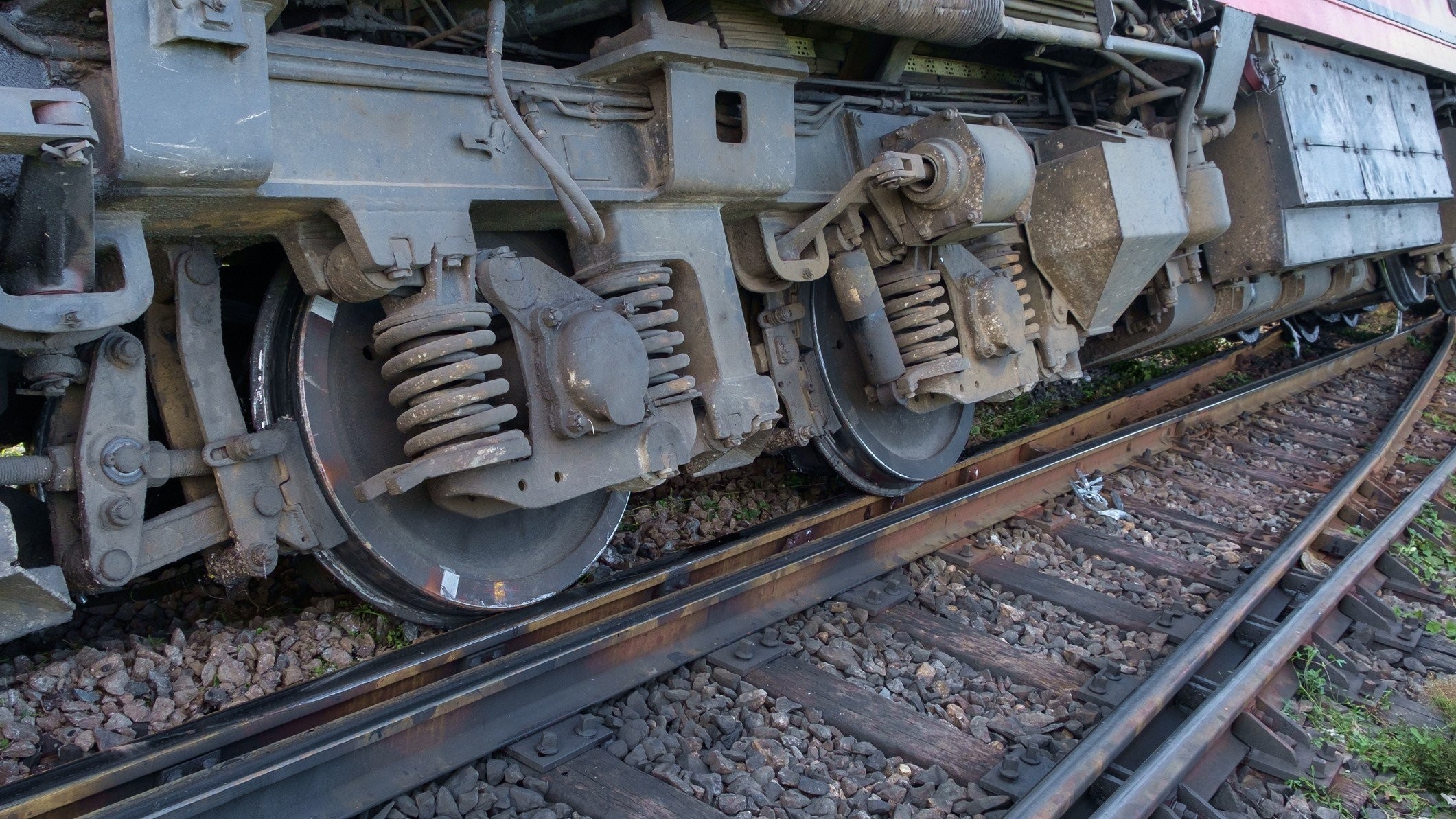 Derailment site near Vriddhachalam Junction in Tamil Nadu where a passenger train went off track, with no injuries reported