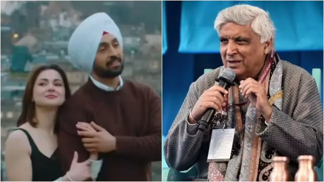Javed Akhtar speaking at a public event, addressing the controversy around Diljit Dosanjh’s film Sardaar Ji 3