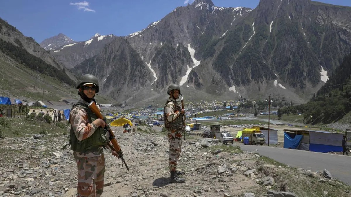 Security forces conduct patrol and surveillance along Amarnath Yatra route with drones, CCTV, and road opening parties in 2025