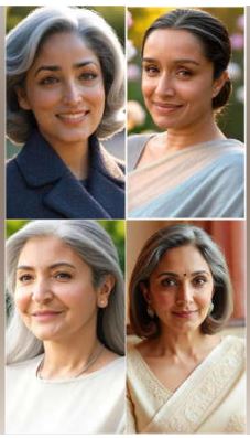 AI-generated images of Bollywood actresses reimagined at age 75