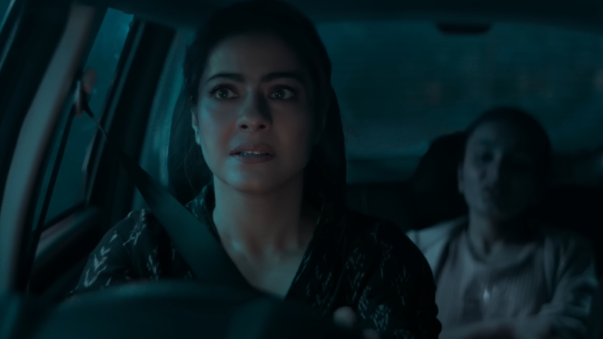 “Kajol in a scene from the movie Maa, showing emotional expression”