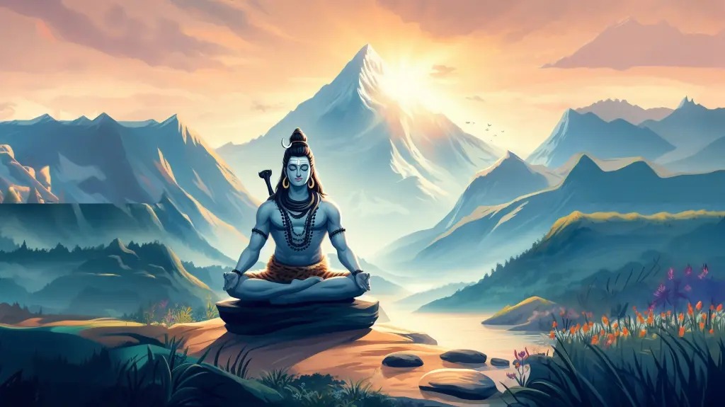 Majestic view of Mount Kailash under starry sky, symbolizing Shiva’s divine presence”