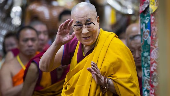 Dalai Lama addressing followers at a spiritual gathering