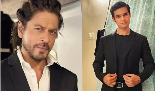 Shah Rukh Khan with Abhishek Bachchan, Vivaan Shah, and Farah Khan on film set