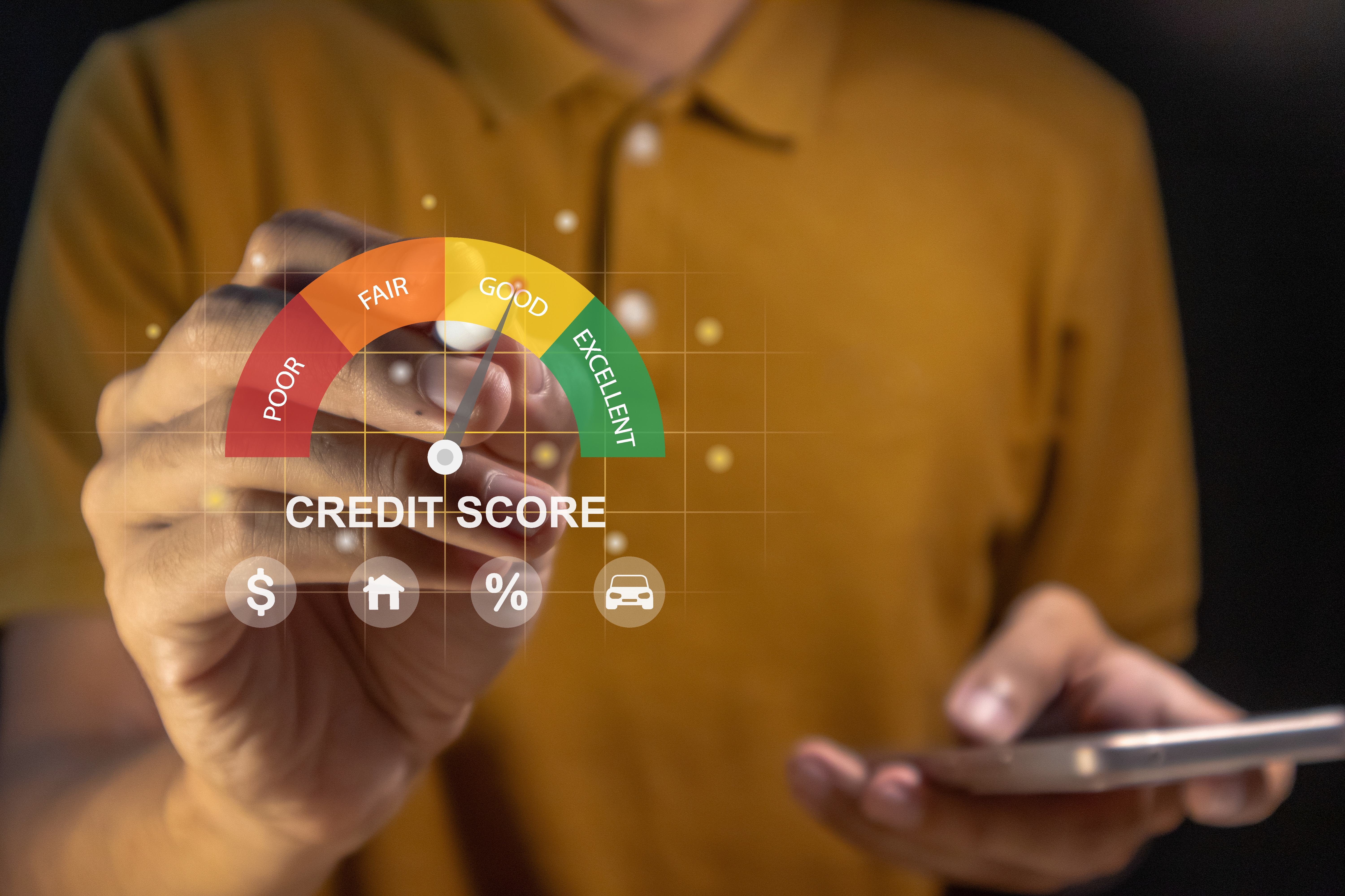 Indian man reviewing CIBIL score on Vizzve Finance app – Credit impact beyond loans