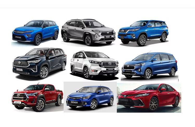 Toyota showroom with crowd during June 2025 car sales surge