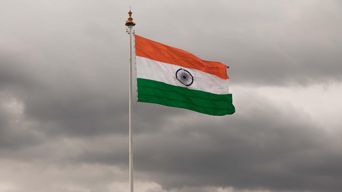 Illustration showing India analyzing global geopolitical challenges symbolized by tea leaves