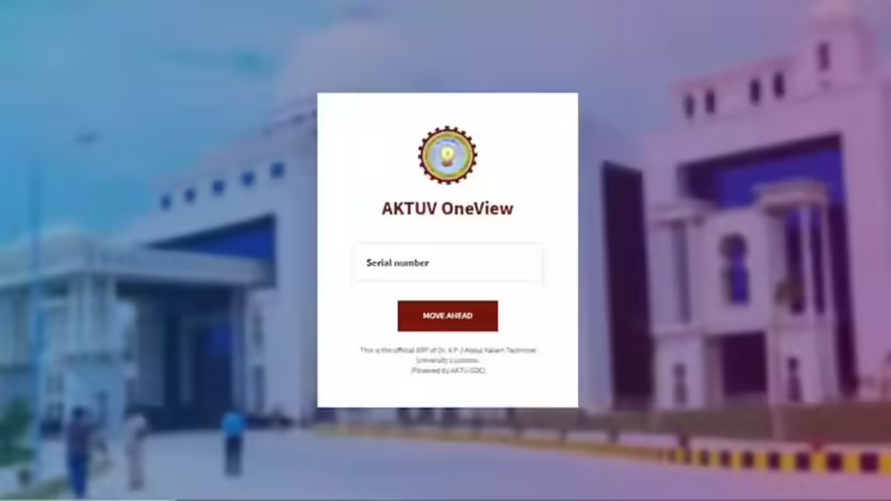 Student checking AKTU One View Result 2025 on laptop