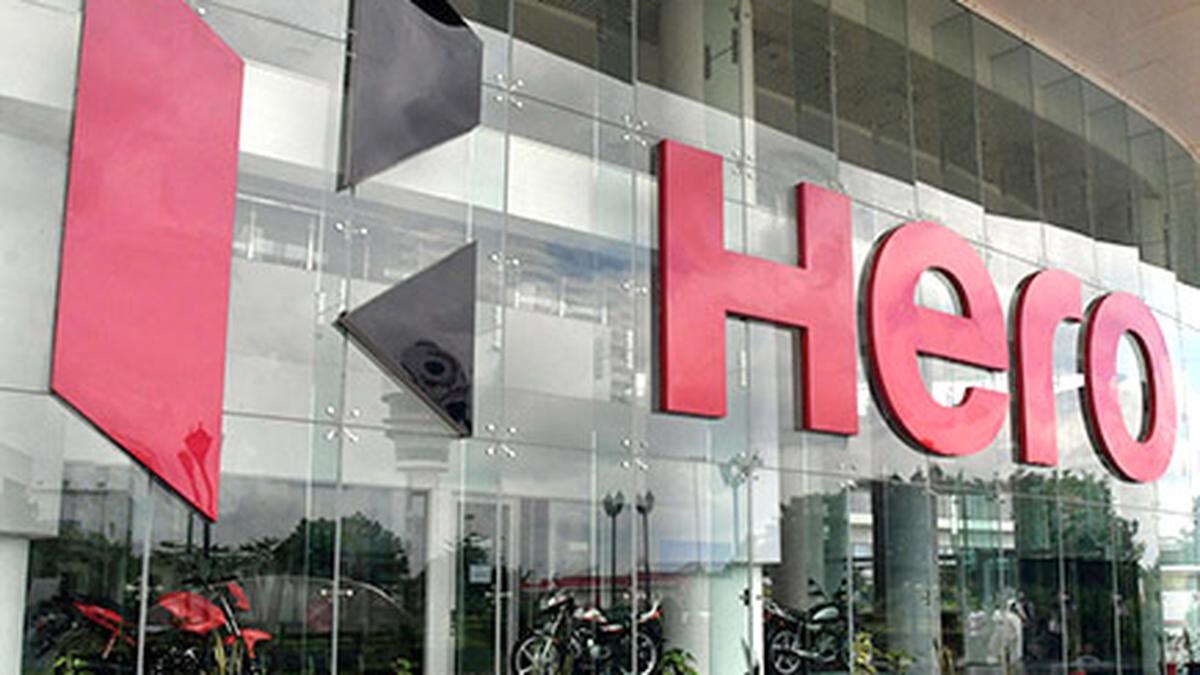 Hero Motors logo with IPO announcement