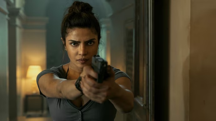 Priyanka Chopra in action scene from Heads of State movie