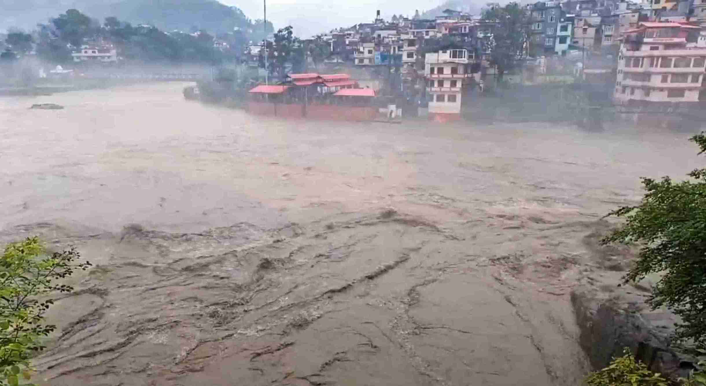 Rescue teams working after cloudbursts and flash floods in Himachal's Mandi district