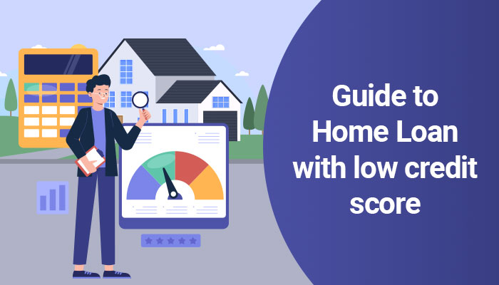 Rejected credit score report being reviewed by a hopeful homebuyer with a loan application form