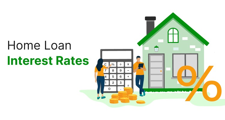 House model and percentage sign with rising graph – 2025 home loan interest rate explained by Vizzve Finance