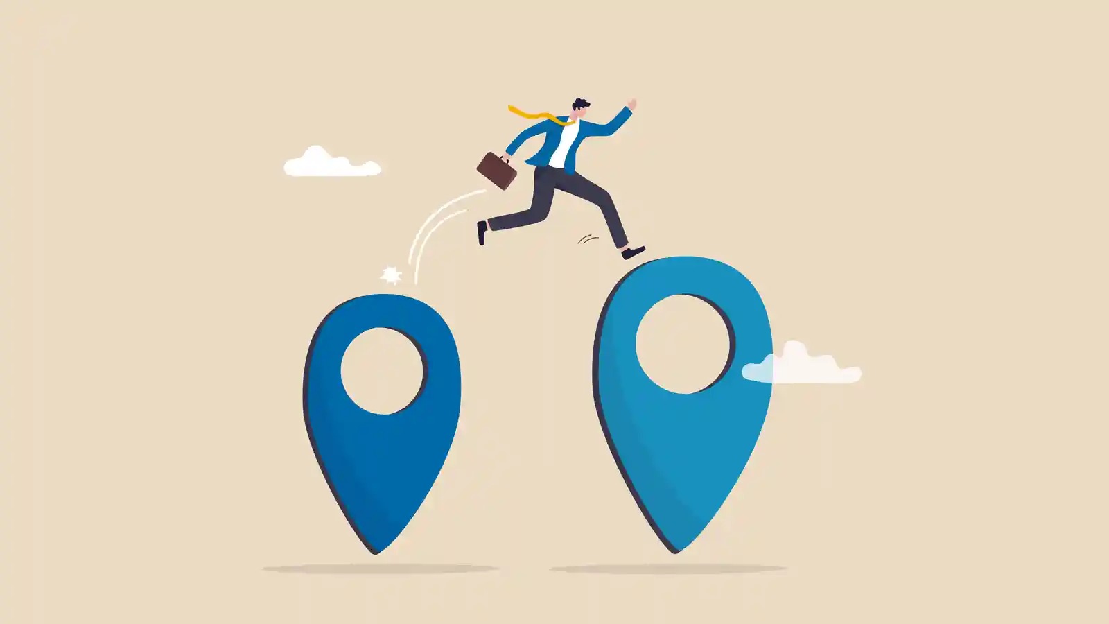 Young professional with luggage and boxes, moving to a new apartment