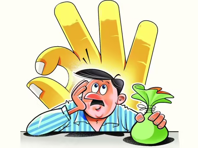 Employee reading loan agreement fine print before signing