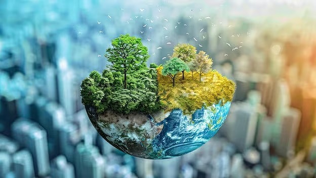 A farmer installing a drip irrigation system using a green loan from Vizzve Finance.