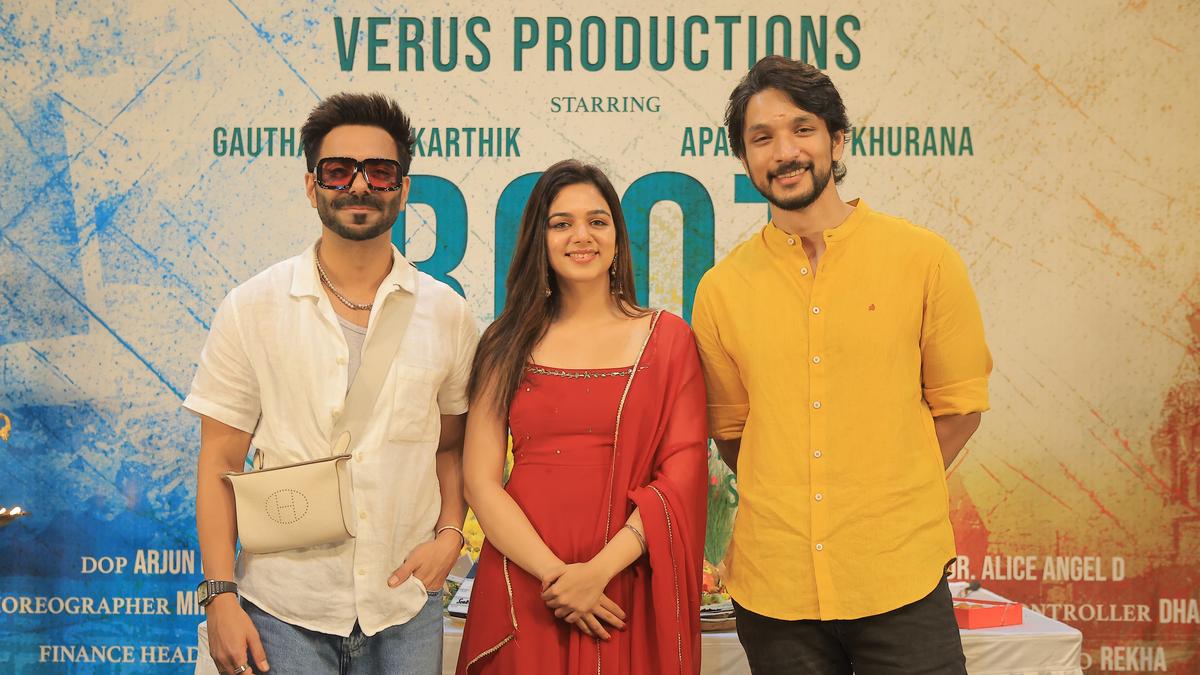 Gautham Ram Karthik and Aparshakti Khurana on the set of 'Root – Running Out of Time'