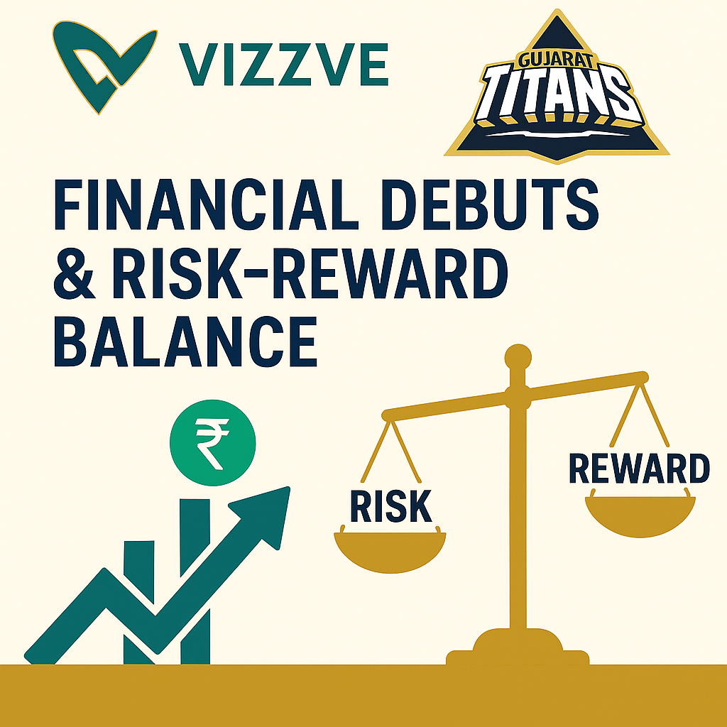 Gujarat Titans logo with financial graphs rising from debut icons