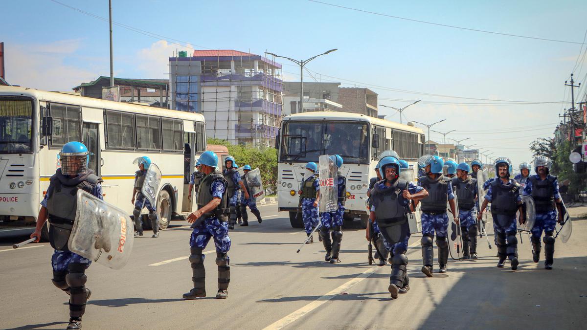 Protesters demanding end to peace deals with Kuki armed groups in Manipur.